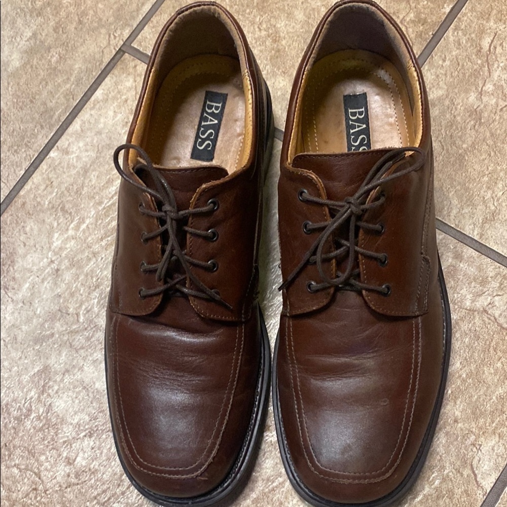 Men’s Bass Brown Leather Oxford Size 13 Shoes Business Professional Career